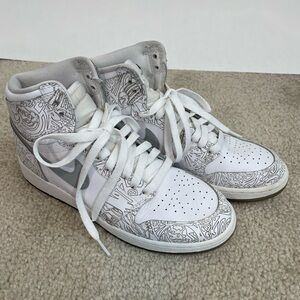 Nike Air Jordan 1 Retro High OG “Laser” 2015 White Silver 5.5Y Grade School GS